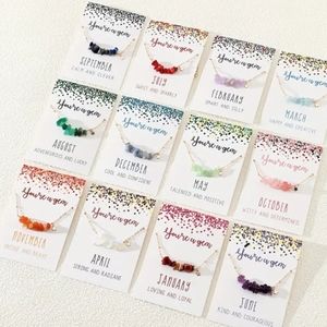 Birthstone Necklace Natural Stone Chips
